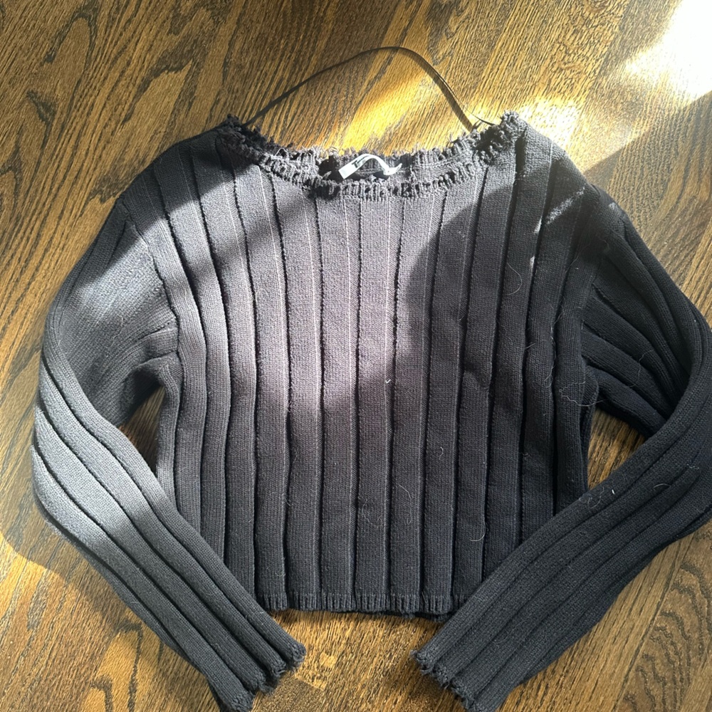 NWOT Alexander Wang Charcoal Ribbed Knit Top